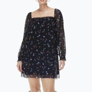 Aritzia Black Floral Mini Dress - Brand New w Tags